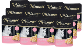 Miamor Feine Filets - drėgnas kačių maistas tunų filė su krabais 12x100g