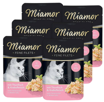 Miamor Feine Filets - drėgnas kačių maistas tunų filė su krabais 6x100g