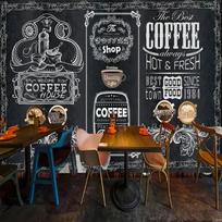 3D Retro Rankomis Dažyta Juodosios Lentos Tapetai Kavinės Restorano Fono Sienos Dekoro Tapetai 200 cm(W) x 140 cm(H) gray