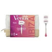 Rinkinys Gillette Venus Comfortglide Sugarberry plus Olay moterims: skustuvas + skustuvo galvutės, 2 vnt. + kosmetinė