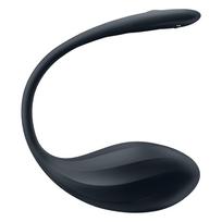 Satisfyer Ribbed Petal - nešiojamas radijo bangomis valdomas vibruojantis kiaušinėlis (juodas)