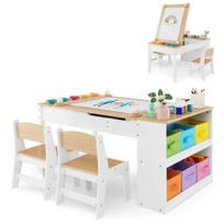 Veiklos stalas Costway, 109x55x60 cm, baltas/rudas