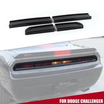 Automobilio galinių žibintų dangtelio apdaila, dekoratyvinis dangtelis, išoriniai priedai Dodge Challenger 2009-2014, dūminis juodas, 4 vnt.