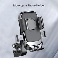 Moto dviračio telefono laikiklis, valdomas viena ranka ir 360° pasukamas telefono laikiklis motociklui ir motoroleriui one size juoda