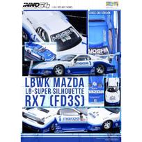 Inno64 Modeliukas 1/64 LBWK Mazda RX7 (FD3S) LB Super Silhouette *Hong Kong Toy Car Salon 2024 Special Edition*, white/blue (yra Sandėlyje)