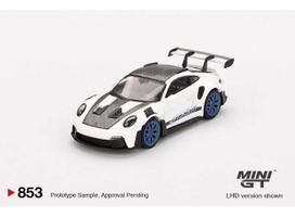 Mini GT Modeliukas 1/64 2024 Porsche 911 (992) GT3 RS Weissach package, white with indigo blue