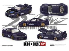Mini GT Kaido House Modeliukas 1/64 1995 Nissan Skyline GT-R (R33) Active Carbon R V2, midnight purple