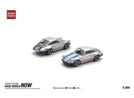 Pop Race Modeliukas 1/64 Porsche Singer, silver/blue (yra Sandėlyje)