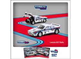 Tarmac Modeliukas 1/64 Lancia 037 Rally #1 W.Rohrl/C.Geistdorfer Winner Rally Monte Carlo 1983, white/red/blueModel car + Trading Cards Combo set