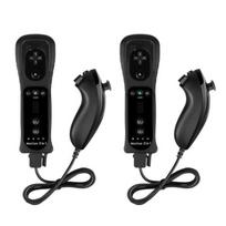 Valdiklis - Nintendo - Wii - 2x Nuotolinio valdymo pultai - Nunchuck - Motion Plus - Belaidis juoda