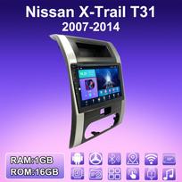 2 DIN Android automobilinis radijas, skirtas Nissan X-Trail T31 2007-2014 Multimedijos grotuvo galvos blokas Stereo GPS navigacija WIFI 1+16GB 1+16GB
