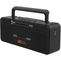 Nešiojamas radijo kasečių grotuvas ir grotuvas, palaiko failų transkripciją MP3 formatu, palaiko Bluetooth ryšį ir USB atkūrimą