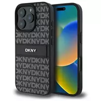 DKNY DKHCP16LPRTHSLK Apple iPhone 16 Pro 6.3" dėklas telefonui juodos spalvos Texture Pattern Tonal Stripe