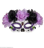 Kaukė Día de los muertos, violetinė