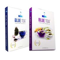 Arbatos rinkinys iš Clitoria: Masala, su prieskoniais ir citrina (100 g), Mėlynosios arbatos Indijos Chai Masala ir violetinės arbatos prieskonių citrinų rinkinys, mėlyna arbata