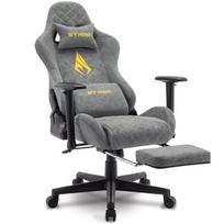 Symino FG Ergonomiška biuro kėdė Lenktyninės sėdynės dizainas 200 kg svorio guolis pasukama žaidimų kėdė su atrama kojoms Pilka