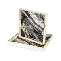 Dekoratyvinis stiklinis padėklas ONYX, 40 x 40 x 4,5 cm