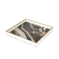 Dekoratyvinis stiklinis padėklas ONYX, 35 x 35 x 4,5 cm
