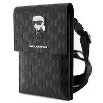 Karl Lagerfeld KLWBSAKHPKK Handbag – dėklas telefonui juodos spalvos Saffiano Monogram Ikonik