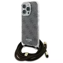 Guess GUHCP16LHC4SEW Apple iPhone 16 Pro 6.3" dėklas telefonui rudos spalvos Crossbody Cord 4G Print