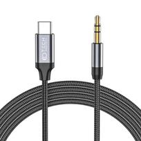 Kabelis 1m USB-C – AUX mini jack 3,5mm Tech-Protect Ultraboost juodos spalvos