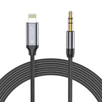 Kabelis 1m Lightning – AUX mini jack 3,5mm Tech-Protect Ultraboost juodos spalvos