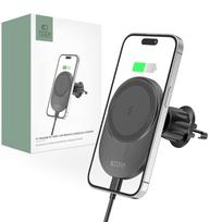 Magnetic MagSafe Automobilinis laikiklis Wireless Charging 15W for Vent Car Tech-Protect mm15W-V1 juodos spalvos