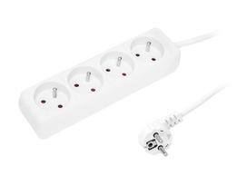 PR-470P tinklo ilgintuvas 4 lizdų su įžeminimu 1.5 m baltas 3x1.5 mm