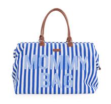 CHILDHOME DIDELIS MAMOS REIKMENŲ KREPŠYS MOMMY BAG,  STRIPES - ELECTRIC BLUE/LIGHT BLUE