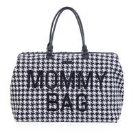 CHILDHOME DIDELIS MAMOS REIKMENŲ KREPŠYS MOMMY BAG, PIED DE POULE, BLACK