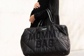 CHILDHOME DIDELIS MAMOS REIKMENŲ KREPŠYS MOMMY BAG, PUFFERED - BLACK