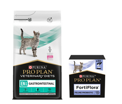 PURINA Veterinary PVD LT Virškinimo trakto katė 5kg + PURINA PVD FortiFlora Cat 30 paketėlių