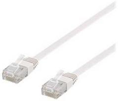Deltaco U/UTP Cat6 jungiamasis kabelis, plokščias, 0,3 m, 250 MHz, baltas