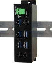 Exsys EXSYS EX-1196HMS 7 prievadų USB 3.2 Gen1 HUB C-Buchse, 15KV ESD apsauga nuo viršįtampių