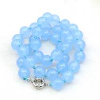 10 mm apvalūs mėlyni nefrito chalcedono karoliai natūralaus akmens jaspio rankų darbo moteriški kaklo drabužiai, skirti papuošalų gamybai 10mm