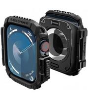 Juodas dėklas Apple Watch 10 / 11 (46 mm) laikrodžiui "Spigen Rugged Armor"