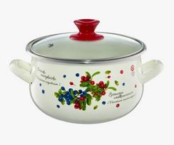 Emaliuotas puodas su dangčiu Bilberry, 4,2 l, 20 cm
