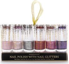 Nagų lakų rinkinys GLITTERS, 6 x 6 g