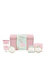 BAYLIS&HARDING Rožių, aguonų, vanilės aromato kūno prausiklis, kūno sviestas, rankų ir nagų kremas (3x50 ml), muilas (50 g), kūno šveitiklis (15 g)