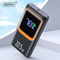QOOVI 22.5W Power Bank 10000mah/20000mAh išorinis didelės talpos PD greito įkrovimo nešiojamas įkroviklis Powerbank, skirtas Samsung iPhone Xiaomi 10000mah juoda