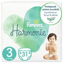 PAMPERS Harmonie 3 (6-10 kg) sauskelnės, 31 vnt.