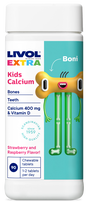 LIVOL  Extra Kids Calcium kramtomosios tabletės, 90 vnt.