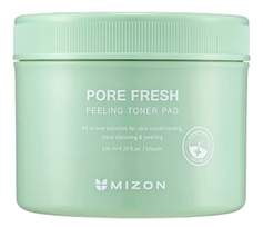 MIZON Pore Fresh  60 vnt, esencija impregnuoti vatos diskeliai, 130 ml