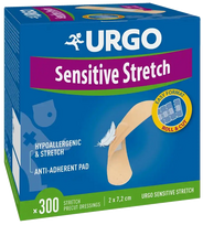 URGO  Sensitive Strech elastinis tvarstis, 300 vnt.