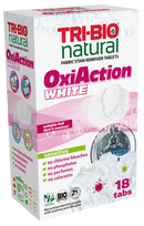 TRI-BIO OxiAction White tabletės dėmių valymui, 18 vnt.
