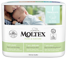MOLTEX Pure & Nature 1 NB sauskelnės, 22 vnt.