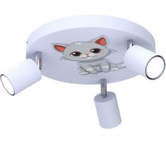 Vaikiškas akcentinis šviestuvas FUN 3xGU10/8W/230V mėlyna/katė
