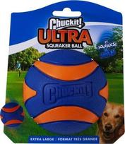 Žaislas šunims Chuckit! Ultra Squeaker kamuoliukas, 9 cm, mėlynas/oranžinis