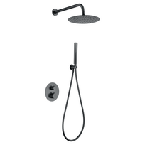 Imex Naples termostatinė potinkinė dušo sistema PVD gunmetal grafito spalvos