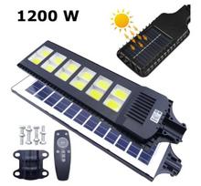 Šviestuvas su saulės baterija 1200 W, juodas